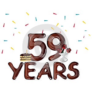 59th years anniversary celebration design card