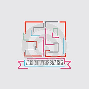 59th Years Anniversary Logo Birthday Celebration Abstract Design Vector