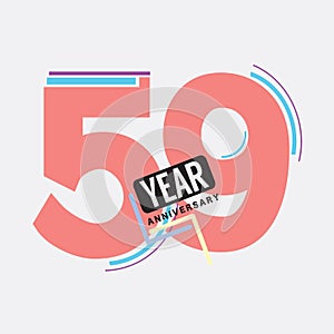 59th Years Anniversary Logo Birthday Celebration Abstract Design Vector
