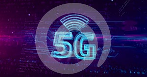 5G 5 generation network mobile symbol hologram