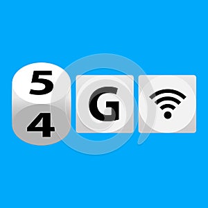 5g - 5th Generation Wireless Internet Network Connection Information Technology Illustration. Mobile devices