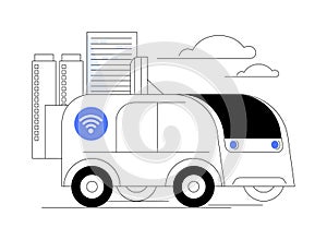 5G autonomous vehicles abstract concept vector illustration.