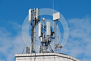 5G Cell Towers on sky background