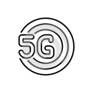 5G coverage icon line design.5g, coverage, icon, mobile, wireless, technology vector illustration.5G coverage editable
