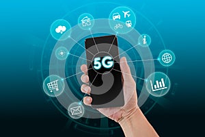 5G High speed internet network communication background