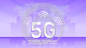 5G high speed internet network technology global innovation  creative banner design