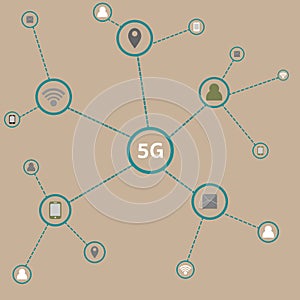 5G infographic connect sign of technology