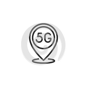 5G internet access point line icon