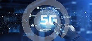 5G internet hi speed communicaton business internet technology concept.