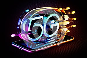 5G internet network logo. icon for 5 G mobile net or wireless high speed connection. illustration