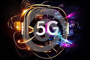 5G internet network logo. icon for 5 G mobile net or wireless high speed connection. illustration