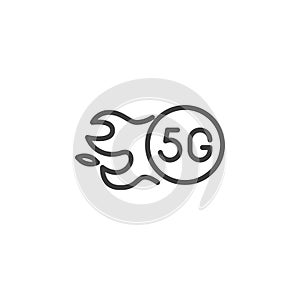 5G internet speed line icon