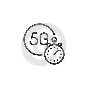 5G internet speed test line icon