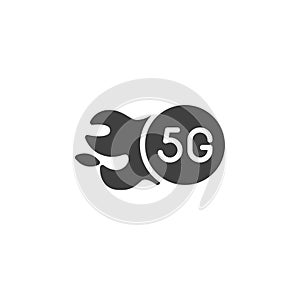 5G internet speed vector icon
