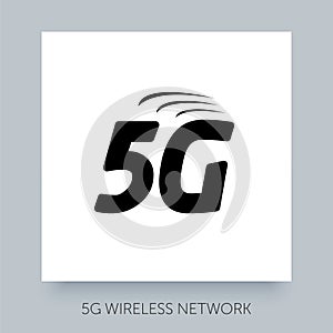 5G logo sign. New wireless internet wifi connection symbol. Global network high speed network.