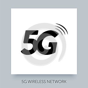 5G logo sign. New wireless internet wifi connection symbol. Global network high speed network.