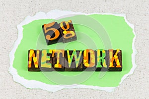 5g mobile network technology wireless communication typography