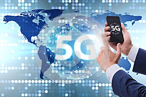 5G mobile technology concept - high internet speed