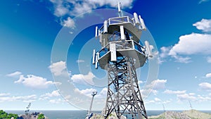 5g network base station and communication tower transmit signals