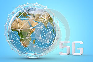 5G network concept with Earth