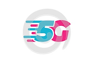 5G network connection business symbol. 5th generation wireless high speed internet technology icon. Vector 5 G