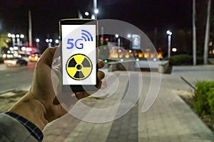 5g network danger displayed outdoors