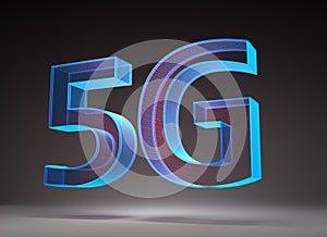 5G network icon on dark backgound