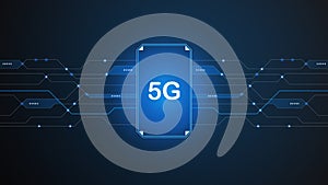 5G network technology background concept. 5G wireless Wi-fi connection internet, data,