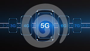 5G network technology background concept. 5G wireless Wi-fi connection internet, data,