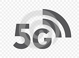 5G network technology icon. Fifth generation wireless internet symbol