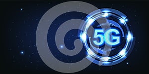 5G network wireless internet Wi-fi connection background.