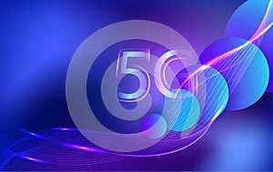 5G network wireless internet Wi-fi connection. communication network concept, telecommunication,