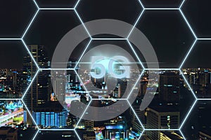 5G network wireless system background concept