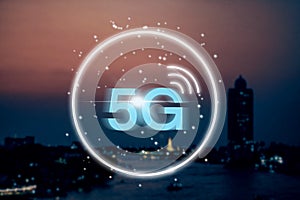 5G network wireless system background concept