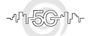 5G network wireless technology. Fifth generation of mobile internet. 5g technology, background and banner design. High speed