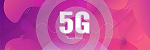 5G new speed of Internet for wireless and wifi connection. This is fast connection fo the world. Vector illustration design in