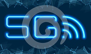 5G New Wireless Internet Wi-Fi Connection. Global Network High Speed Innovation Connection Data Rate Technology