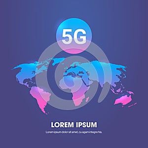 5G online communication network wireless systems connection concept fifth innovative generation of global high speed