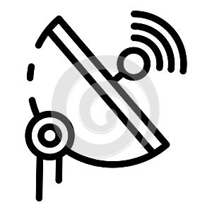 5G parabolic antenna icon, outline style