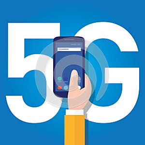 5g phone technology connect worldwide. Smart and 5th generation network concept. Fast internet.