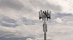 5g phone tower , on a cloudy day