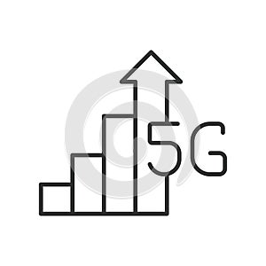 5g signal bar line design. 5g, signal, bar, icon, mobile, wireless, connectivity, internet vector illustrations. 5g