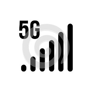 5G signal icon bars. Network mobile wireless 5g symbol