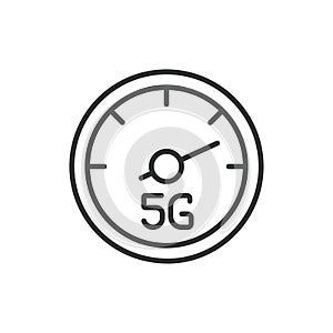 5g speeds speedometer icon line design.5g, speeds, Speedometer, Speed, icon, mobile, wireless, technology vector