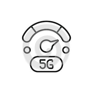 5g speeds speedometer icon line design.5g, speeds, Speedometer, Speed, icon, mobile, wireless, technology vector