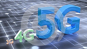 5G symbol on network surface