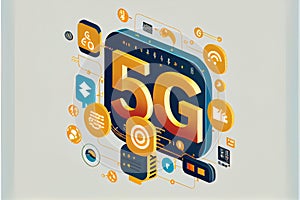 5g Technology Concept. High-speed Mobile Internet, City Dwellers Using New Generation Networks for Communication and