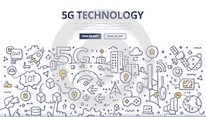 5G Technology Doodle Concept