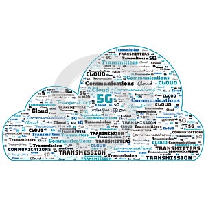 5G Telecommunications Network Cloud Frequency 5 Illustration