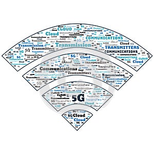 5G Telecommunications Network Cloud Frequency 5 Illustration